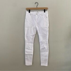 Hudson Jeans Nico Super Skinny Distressed White Jeans